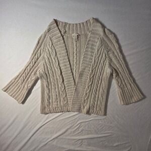 Chico's | Sweaters | Chicos Sz 2 L Blue White Print Metallic